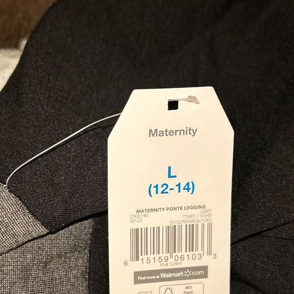 NWT Time & Tru Maternity Leggings, Size Large, Gray & Black - Picture 5 of 8
